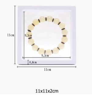 Floating Frame And Circular Base 3D Display Jewelry Case Box Suspension Storage PE Film Organizer