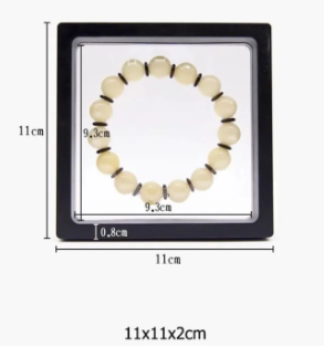 Floating Frame And Circular Base 3D Display Jewelry Case Box Suspension Storage PE Film Organizer
