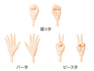 1/6 AZONE Q'z BODY Hand Parts Set / A White