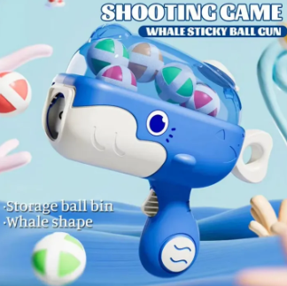 Whale-themed Sticky Ball Shooting Toy Ejection Sticky Ball Launching Kids Interactive Battle Game Whale Ball Ball Gun Toys Kids Automatic Shooting indoor Outdoor toys for kids boy Gift Idea for Girl toy